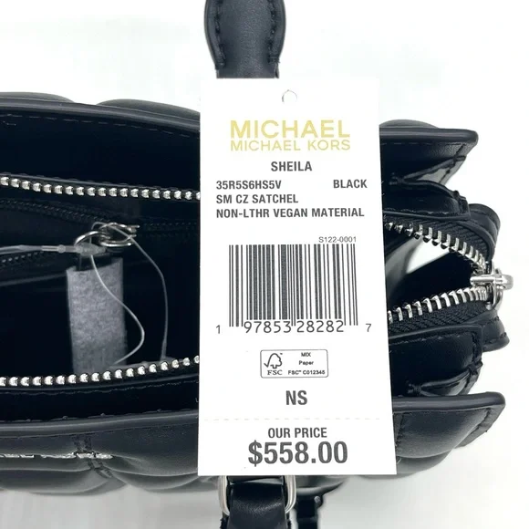 Michael Kors Black Quilted Sheila Satchel Crossbody Bag - Picture 9 of 9